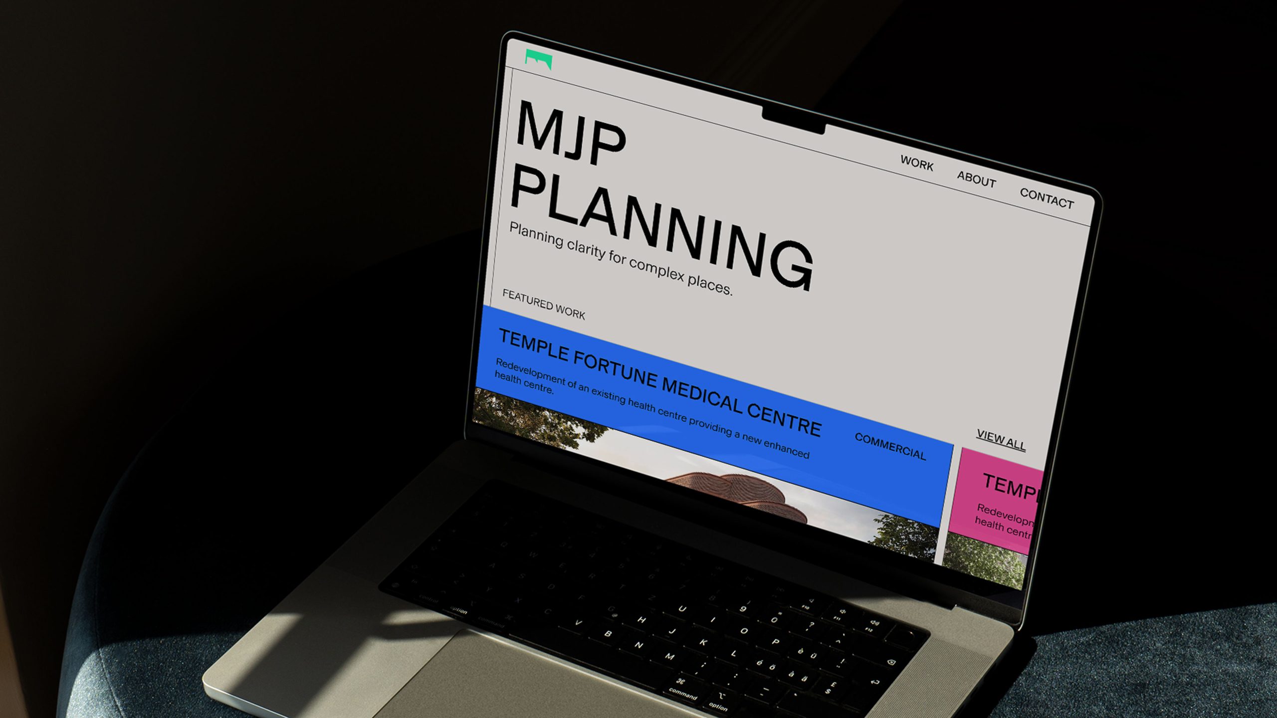 a laptop on the MJP website homepage