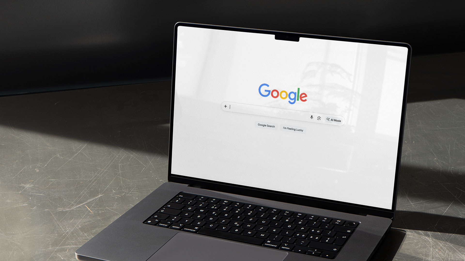 A laptop on the google search engine