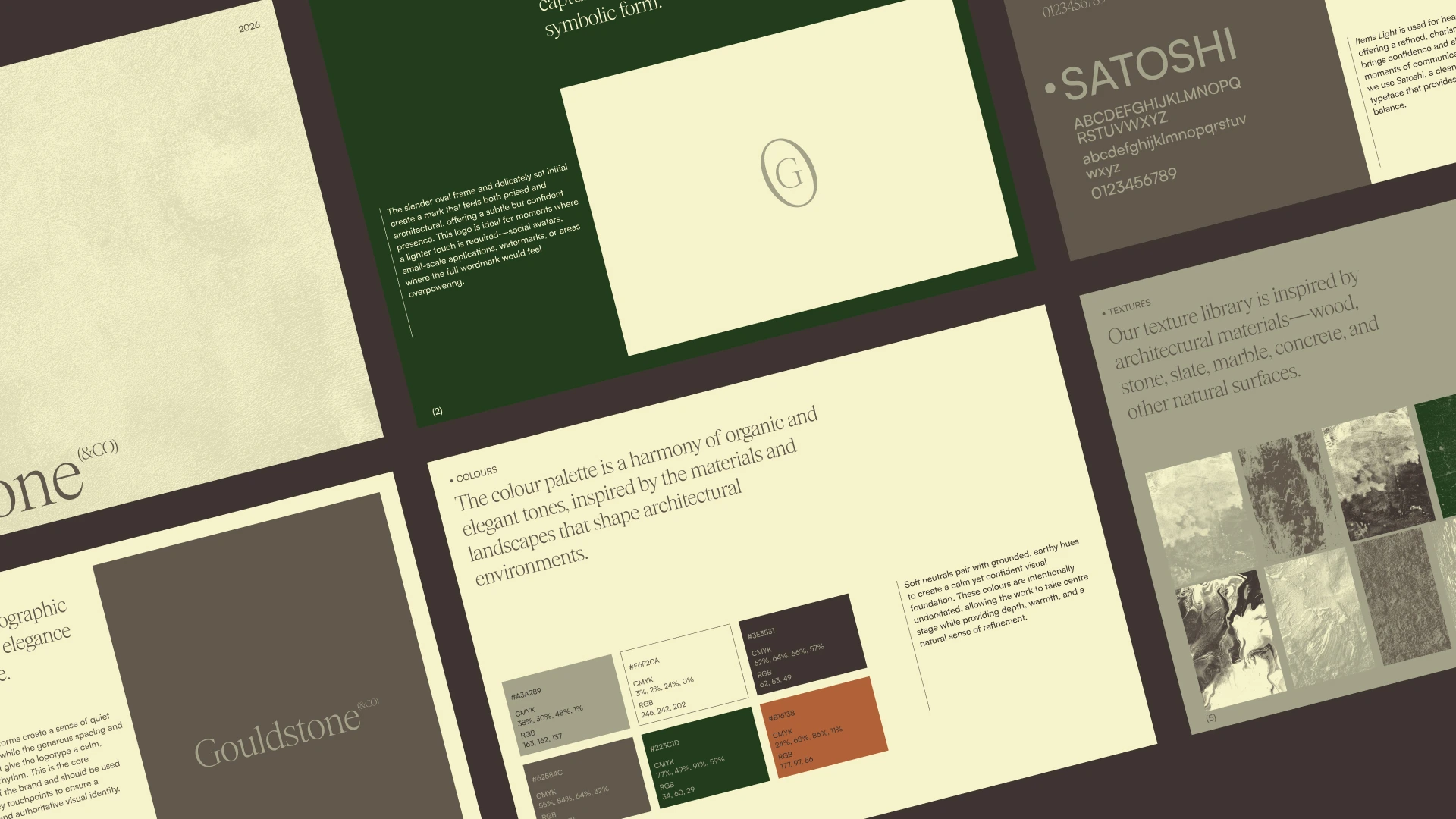 Collage of Gouldstone Brandguidelines