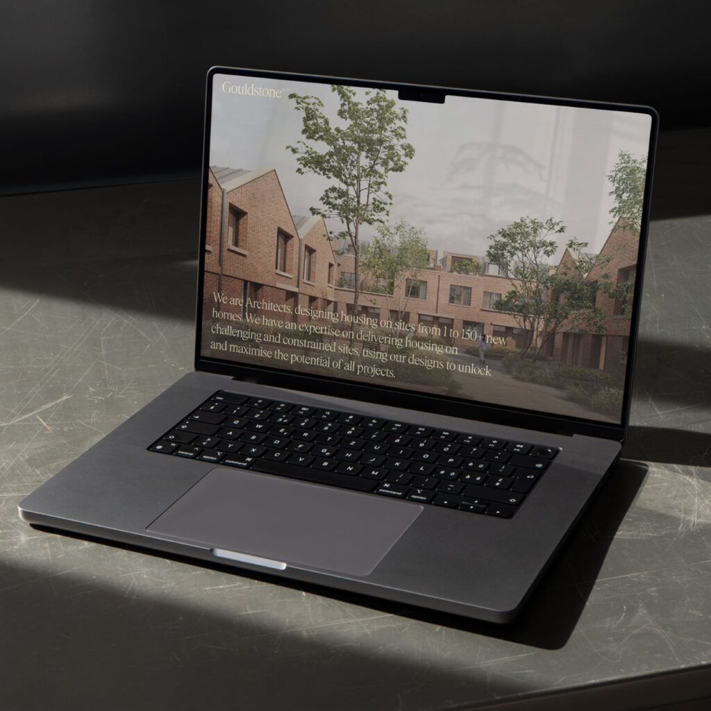 a laptop on the gouldstone homepage