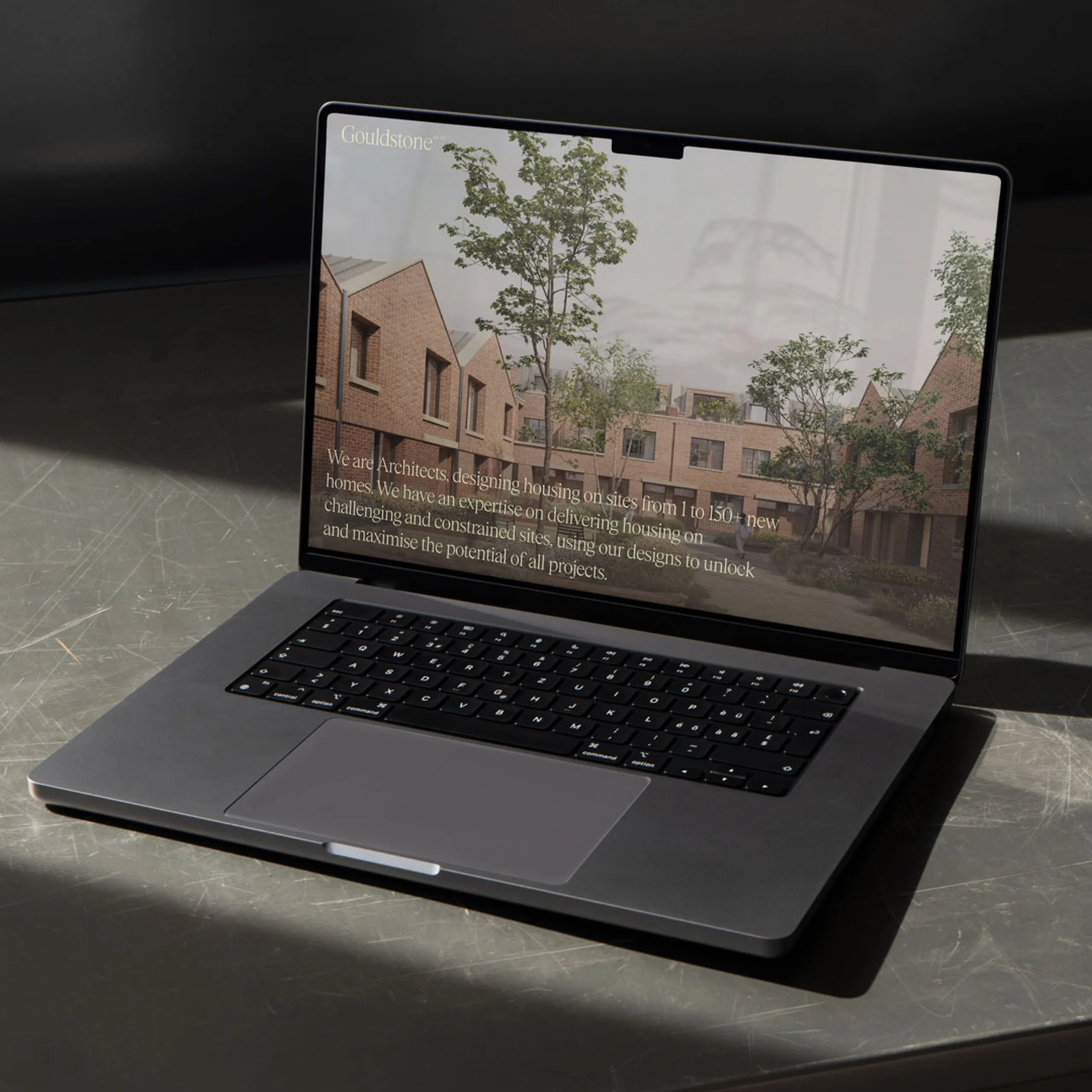 a laptop on the gouldstone homepage